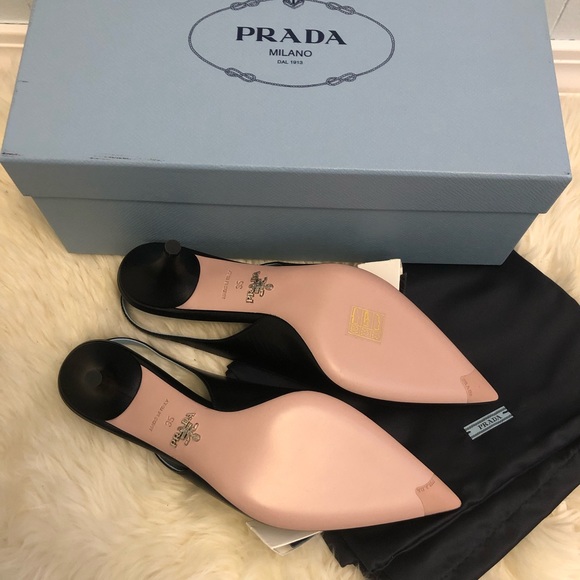 Prada Logo Bow Slingback Pump - Picture 4 of 5